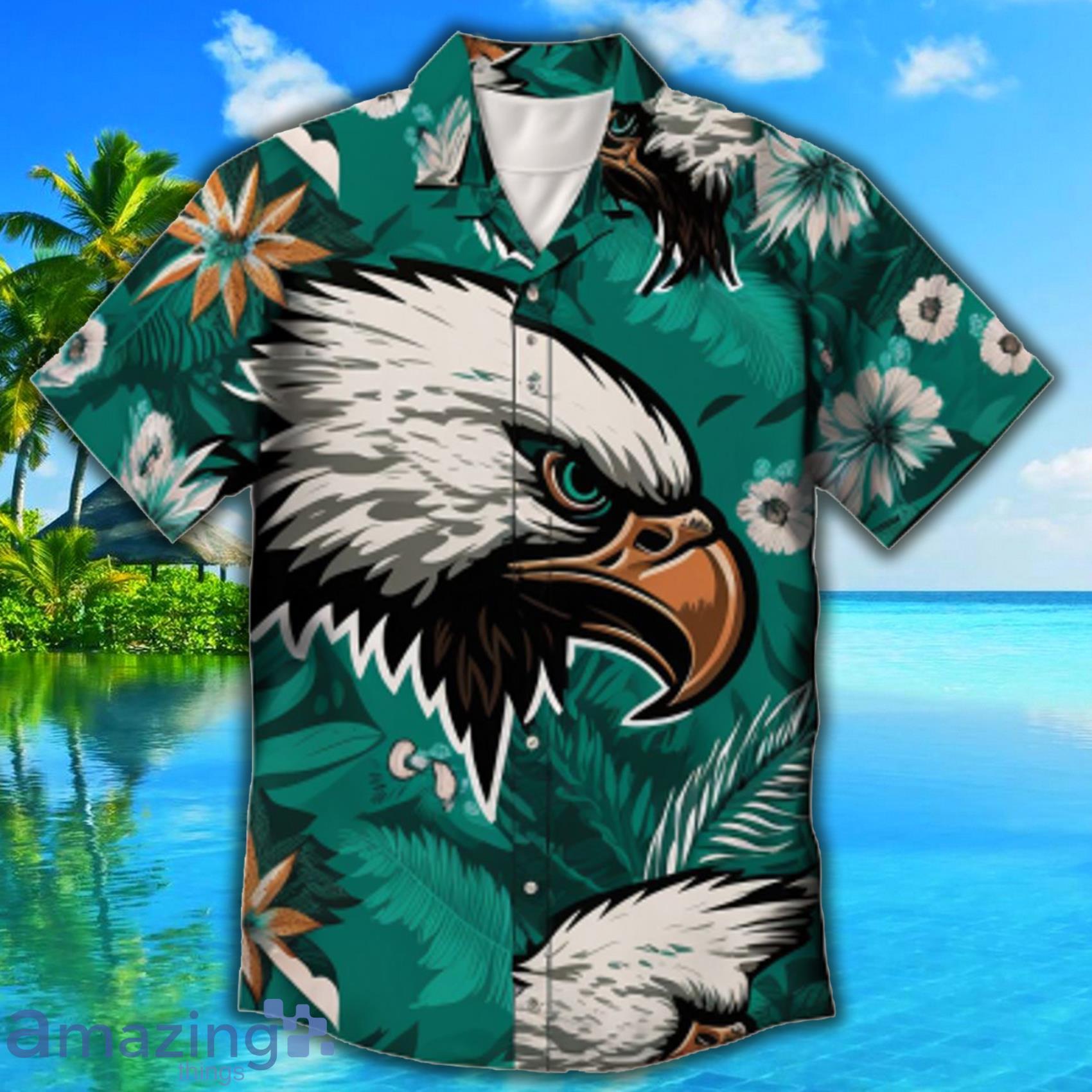 Philadelphia Eagles Black Green Tropical All Over Print Hawaiian Shirt Hot Trend 2023 Product Photo 1