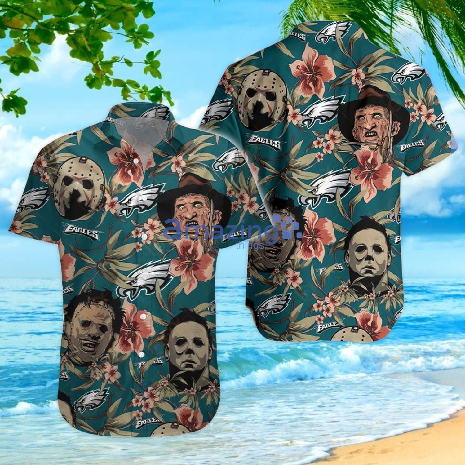 Philadelphia Eagles Hawaiian Shirt, Horror Characters In Scooby-Doo Van  Philadelphia Eagles Gifts For Him - Trendy Aloha