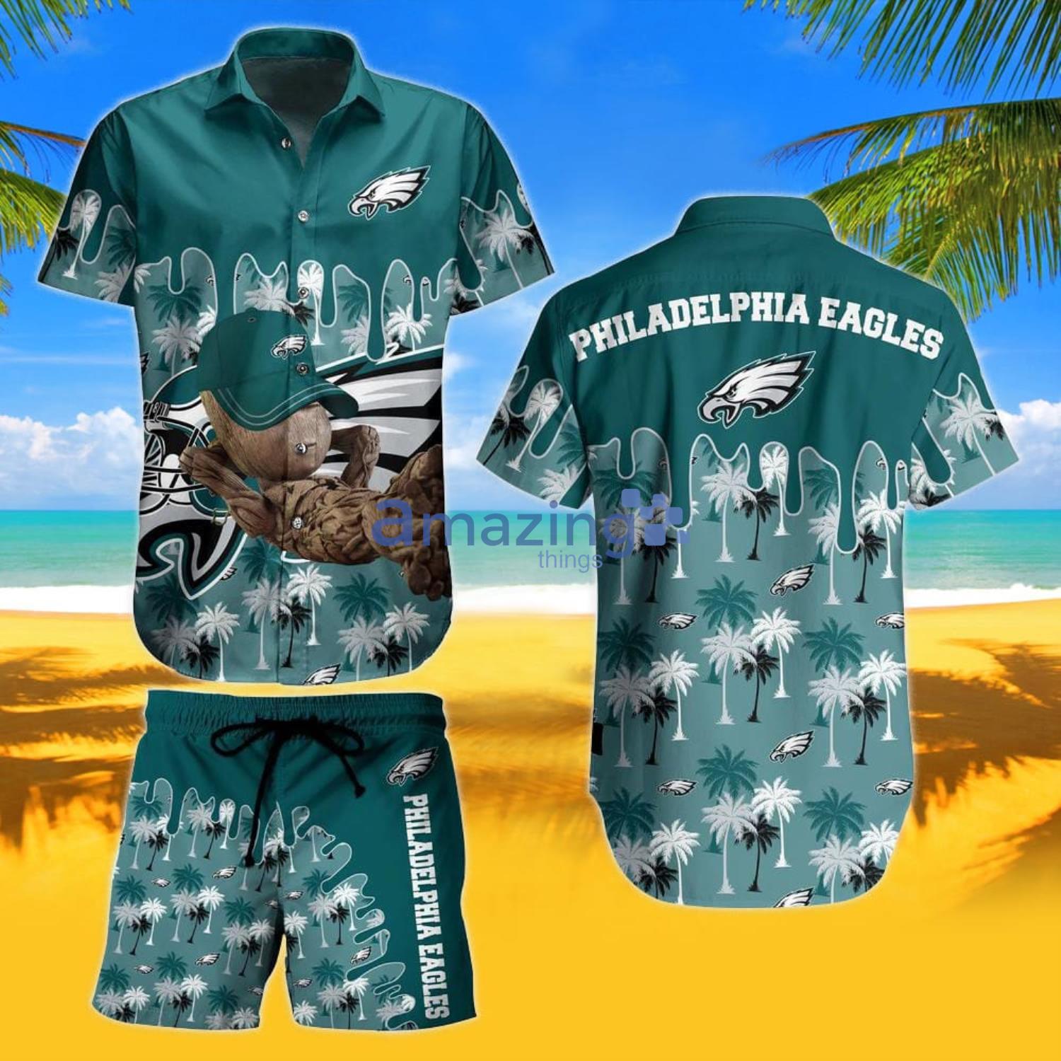 Philadelphia Eagles NFL Logo Combo Hawaiian Shirt And Short Summer