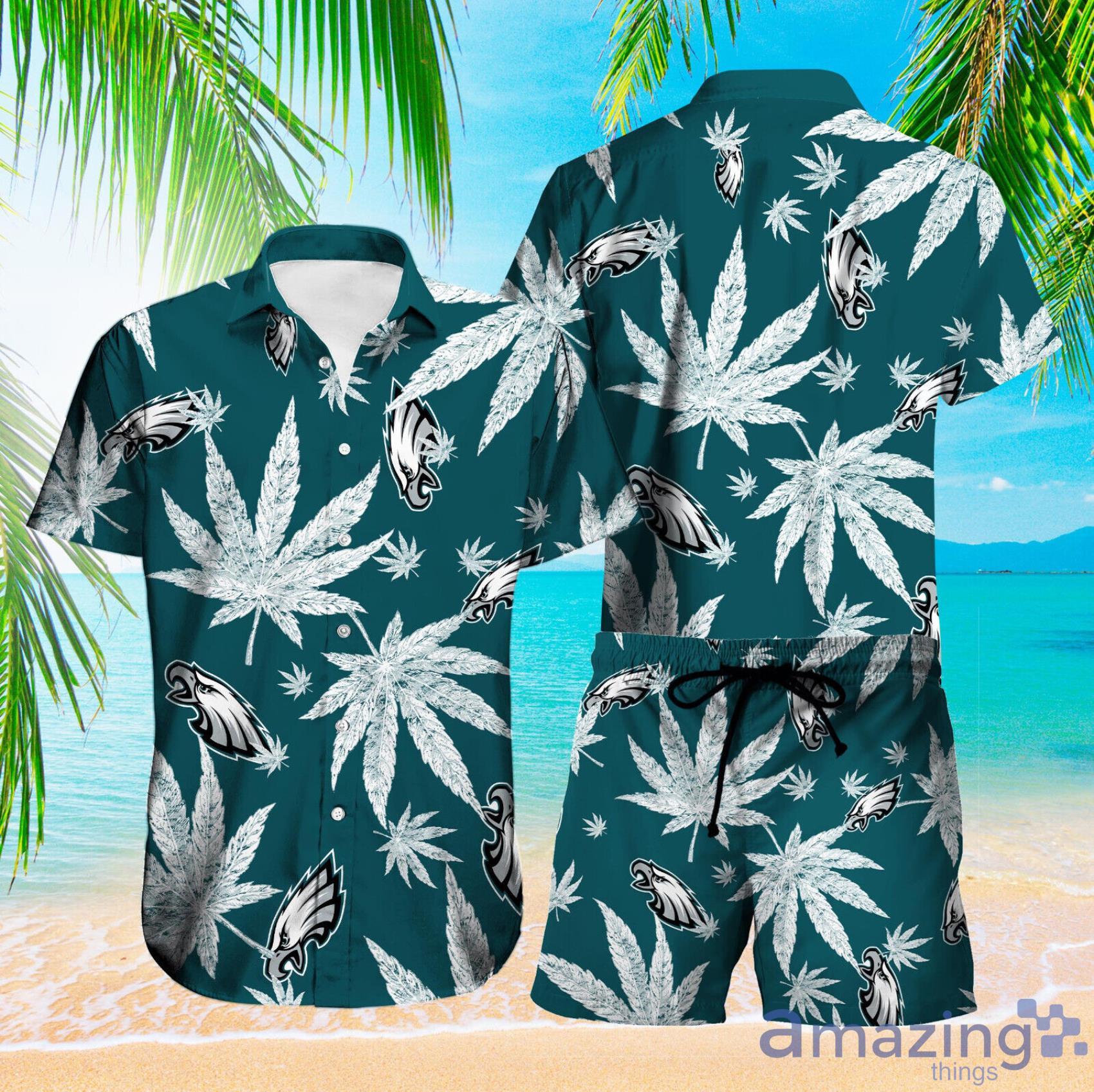 Philadelphia Eagles Weead Leaves Pattern Short Sleeve Hawaiian Shirt And  Short