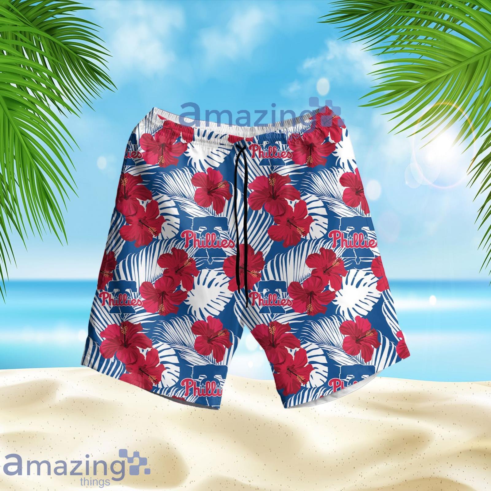 Philadelphia Phillies Hibiscus Summer Set Hawaiian Shirt And Shorts image Philadelphia Phillies Hibiscus Summer Set Hawaiian Shirt And Shorts Product Photo 3