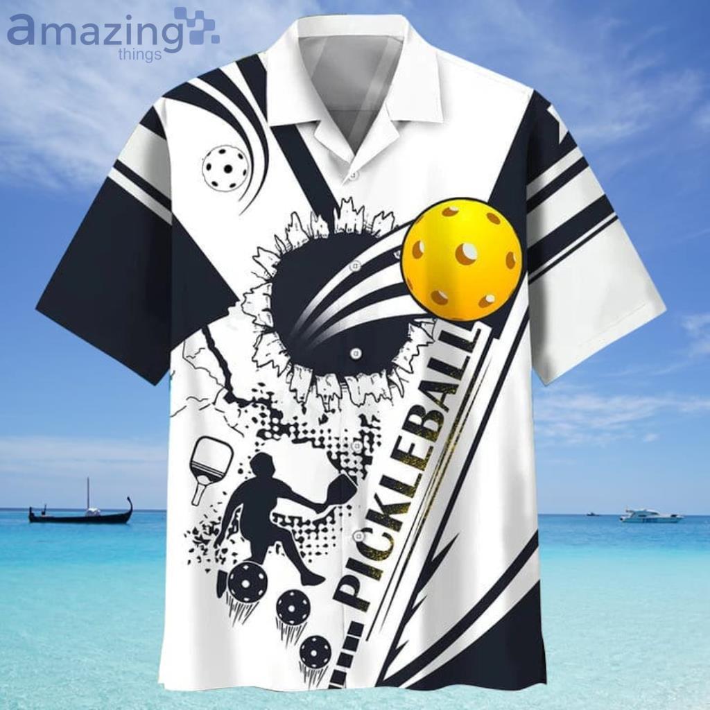 Pickleball White Hawaiian Shirt