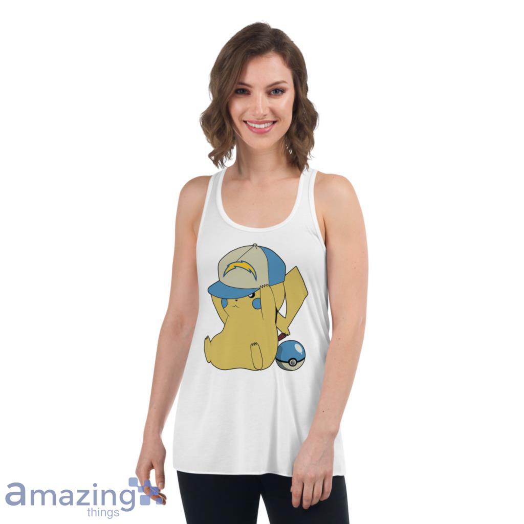 Pikachu Fan Los Angeles Chargers NFL Shirt image Pikachu Fan Los Angeles Chargers NFL Shirt - Womens Flowy Racerback Tank