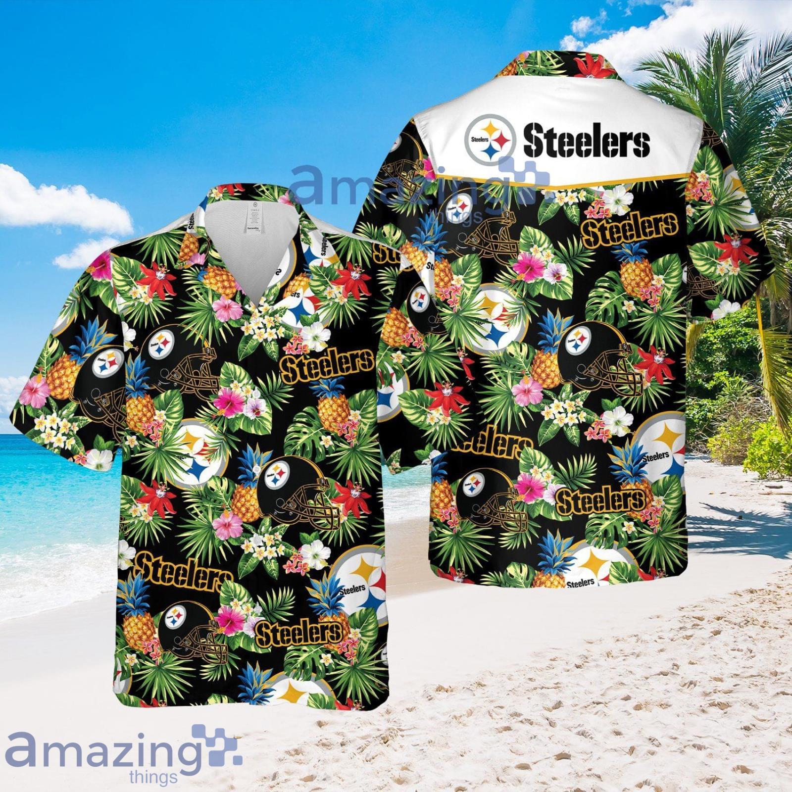 Pittsburgh Steelers Beach Pineapple Summer Set Hawaiian Shirt And Shorts Product Photo 1