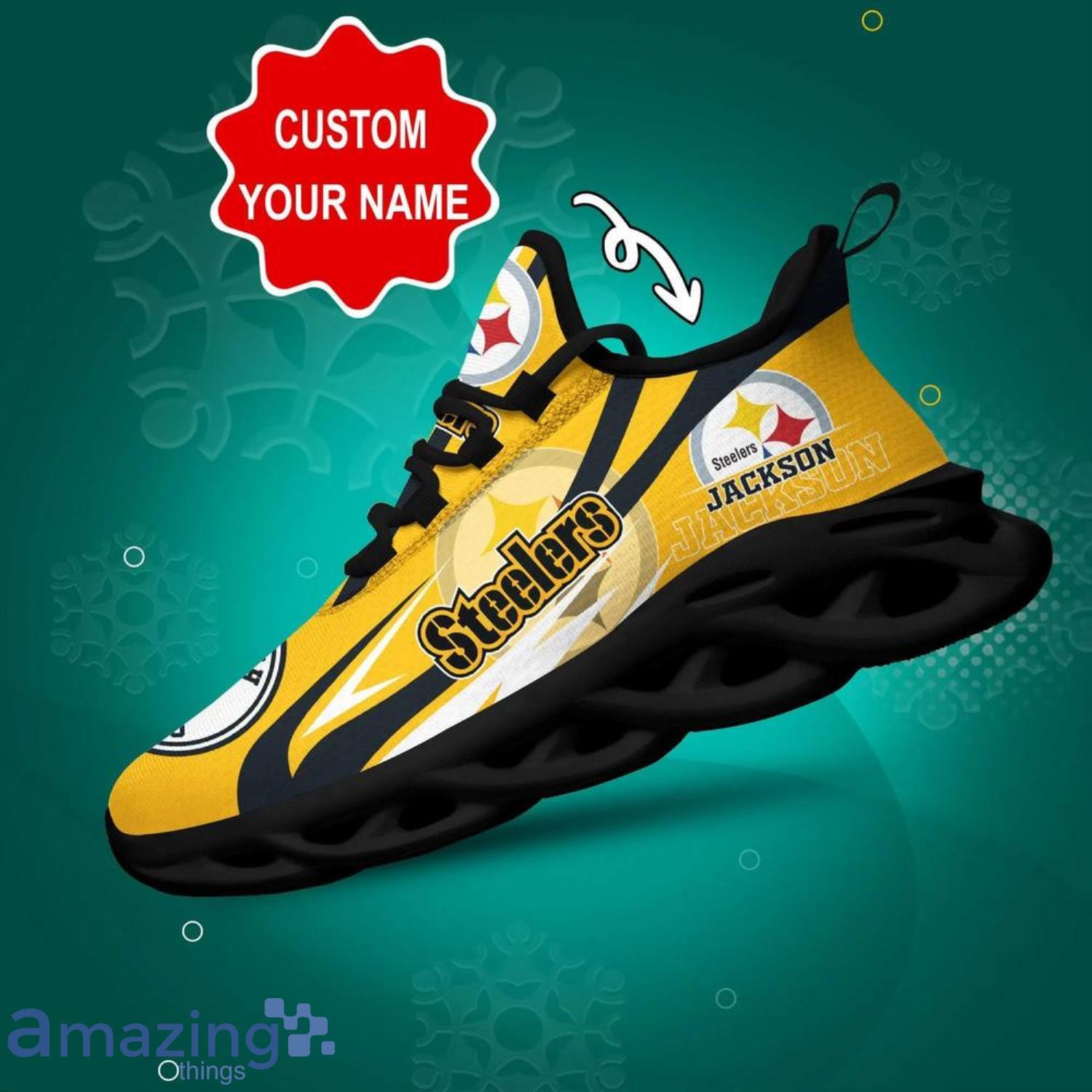 Pittsburgh Steelers NFL Max Soul Shoes Custom Name Running Shoes For Men  And Women - Banantees