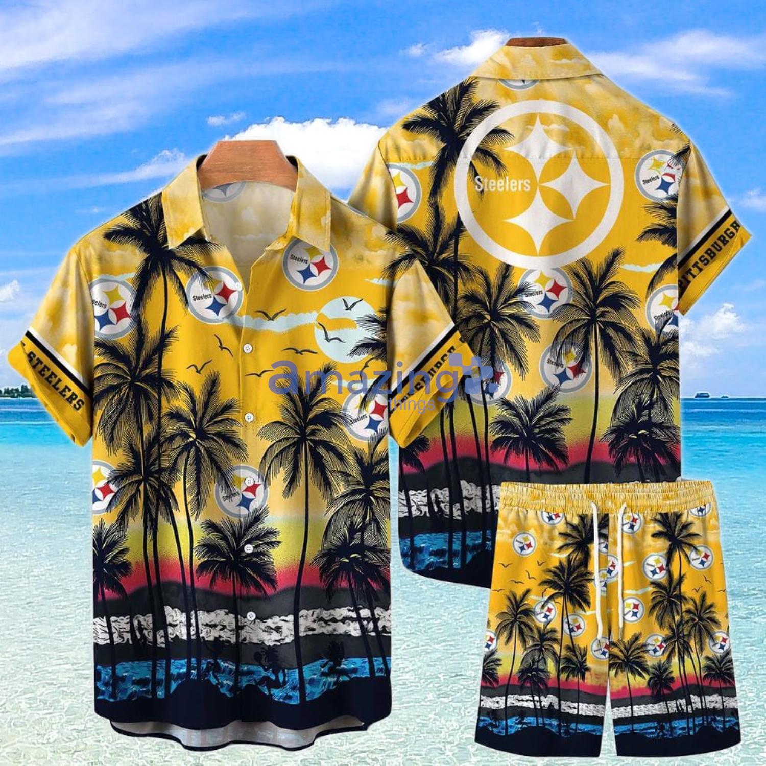 Nfl Pittsburgh Steelers Golden Coconut Trendy Hawaiian Shirt V2 Aloha Shirt  - Trendy Aloha