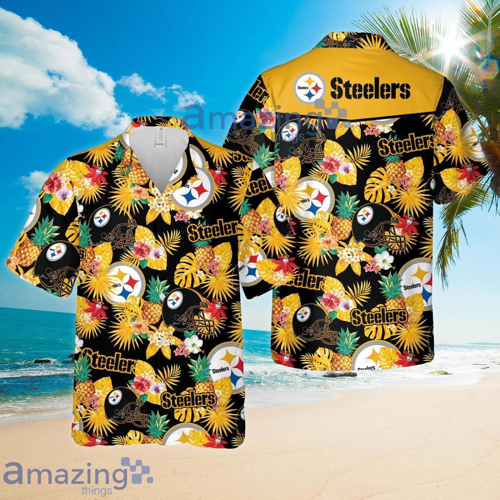 Pittsburgh Steelers Tropical Pineapple Beach Summer Set Hawaiian Shirt And Shorts Product Photo 1