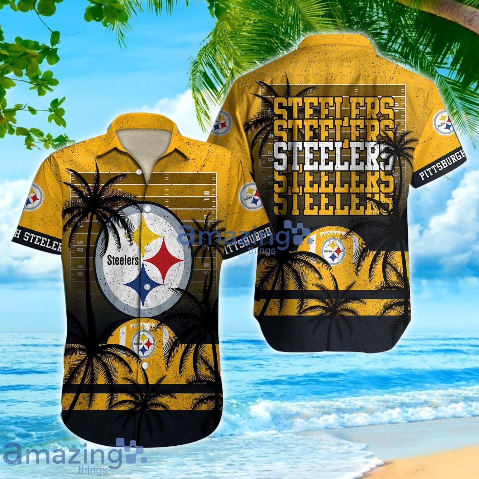 Pittsburgh Steelers Hawaiian Shirt Tropical Pattern Coconut Tree