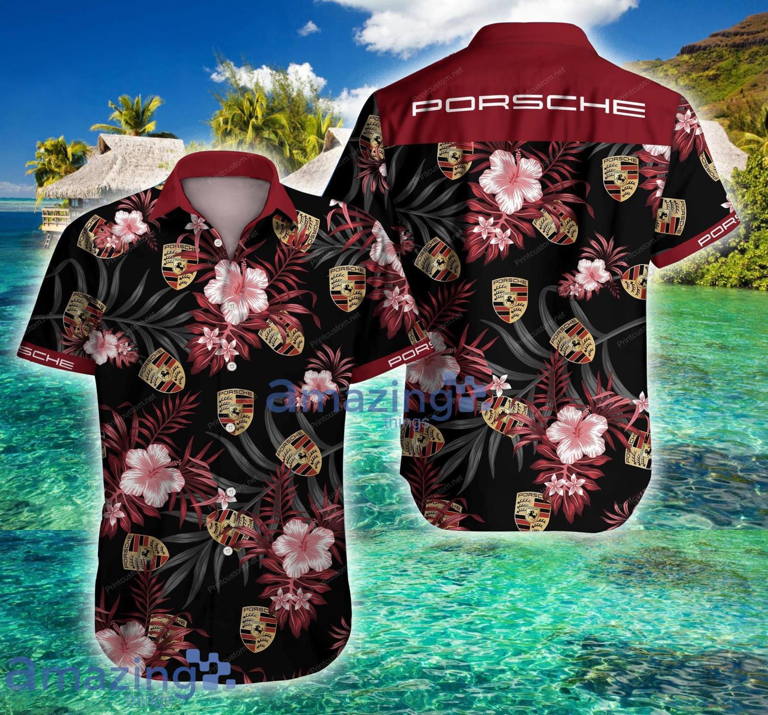 Porsche Tropical Short Sleeve Aloha Hawaiian Shirt For Men And Women Product Photo 1