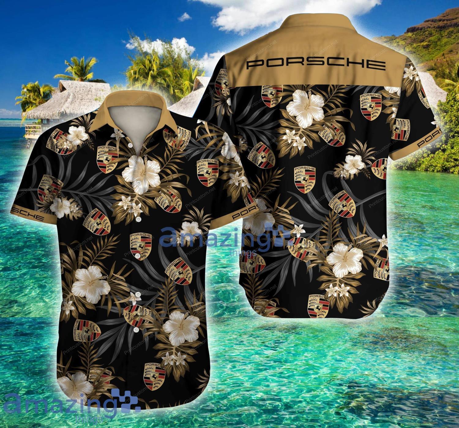 Porsche Tropical Short Sleeve Hawaiian Shirt For Men And Women Product Photo 1