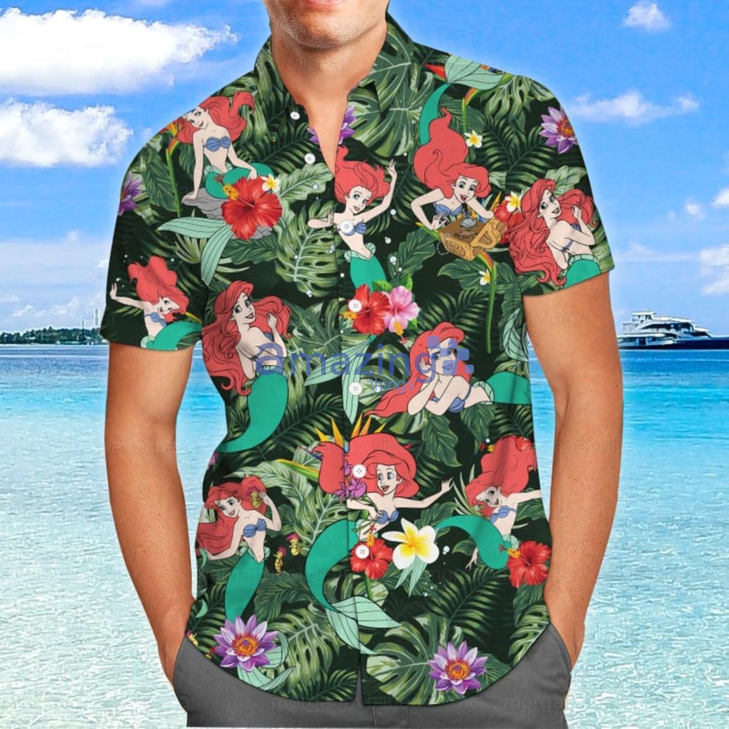 Princess Ariel Shirt Ariel Tropical Hawaiian And Shorts image Princess Ariel Shirt Ariel Tropical Hawaiian And Shorts Product Photo 3