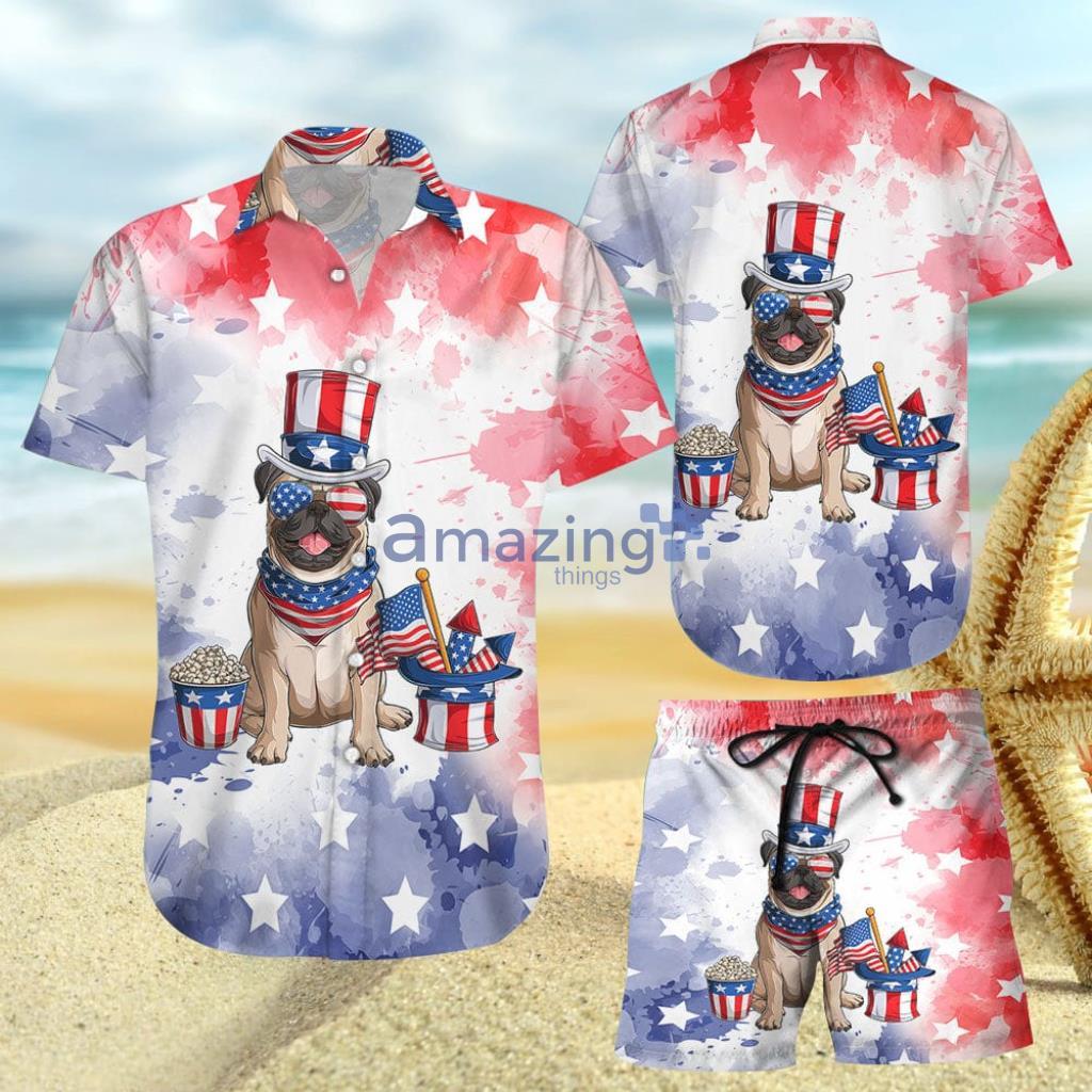 Pug In Hawaiian Shirt - Dog Pug Independent Day Hawaiian Shirt And Short - Pug In Hawaiian Shirt - Dog Pug Independent Day Hawaiian Shirt And Short