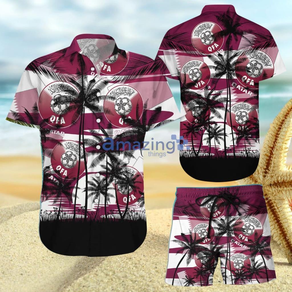 Qatar Coconut Pattern Hawaiian Soccer Team, World Cup 2022 Qatar Champions, Football Gift Fans World Cup Hawaiian Shirt And Short - 270423-183348