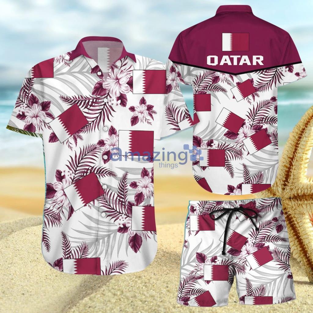 Qatar National Soccer Team, Qatar World Cup 2022, Season Winter World Cup, Hawaiian Shirt And Short - Qatar National Soccer Team, Qatar World Cup 2022, Season Winter World Cup, Hawaiian Shirt And Short