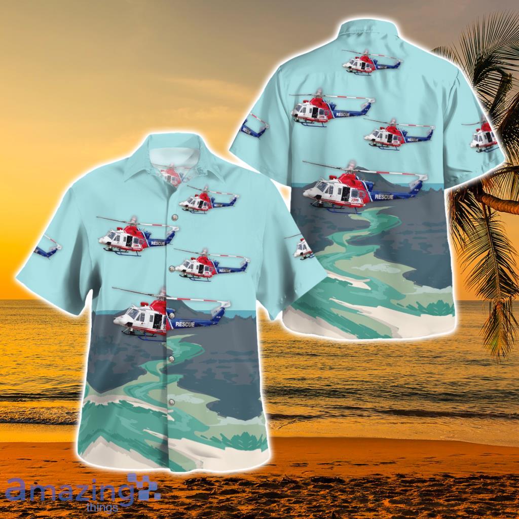 Queensland Emergency Services Bell 412 Hawaiian Shirt - Queensland Emergency Services Bell 412 Hawaiian Shirt
