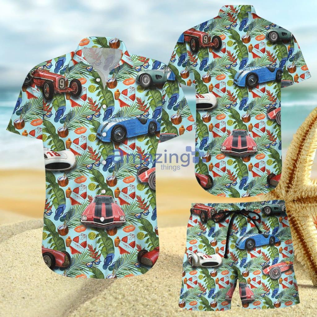 Racing Car Hawaiian Shirt - Racing Car Vintage Tropical Hawaiian Shirt And Short - Racing Car Hawaiian Shirt - Racing Car Vintage Tropical Hawaiian Shirt And Short