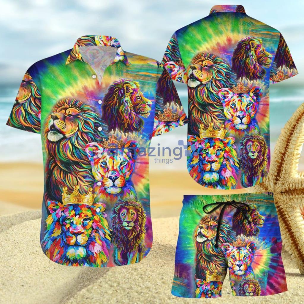 Rainbow Lion Shirt - LGBT Colorful Lion Animal Hawaiian Shirt And Short - Rainbow Lion Shirt - LGBT Colorful Lion Animal Hawaiian Shirt And Short