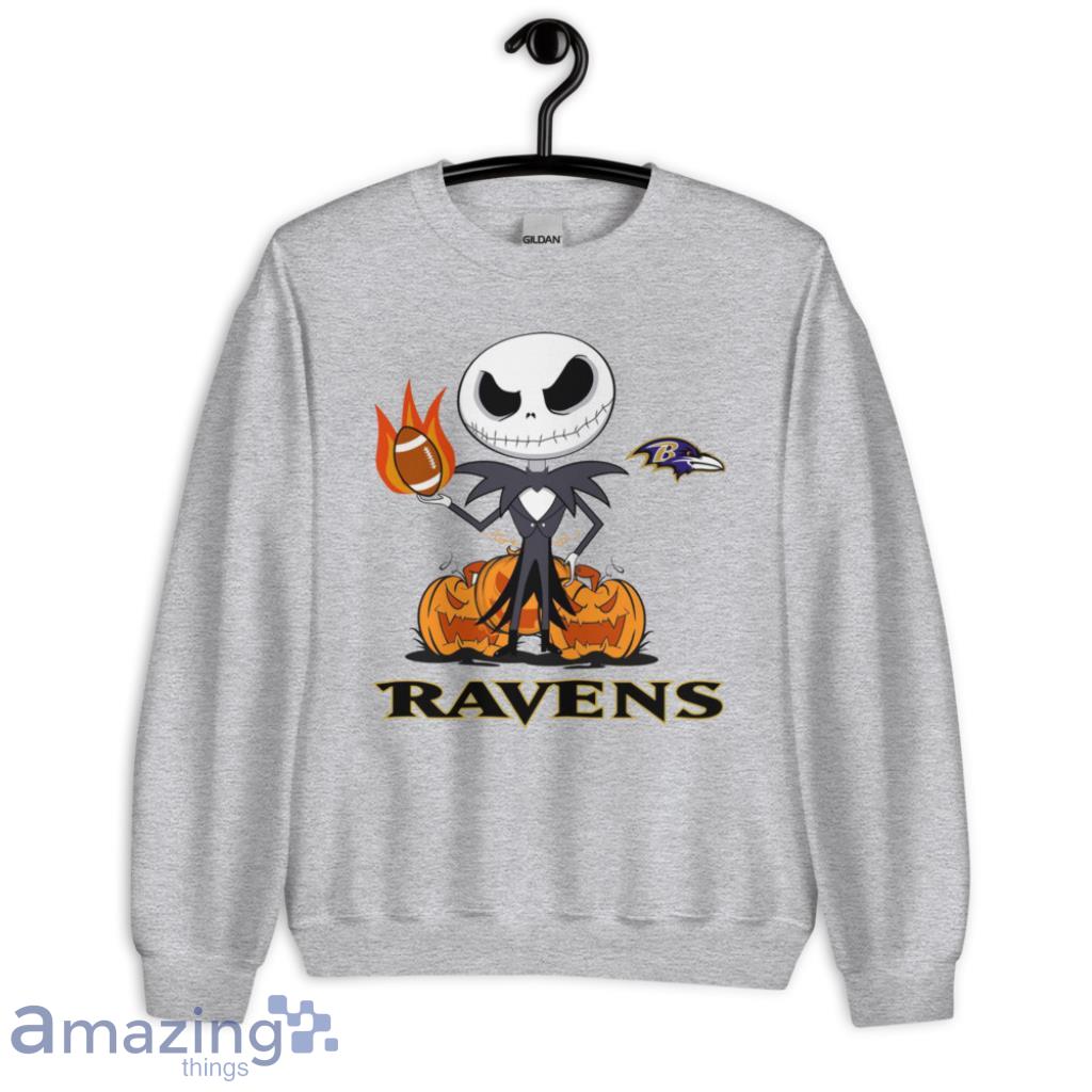 Nfl Baltimore Ravens Football Jack Skellington Halloween Shirt