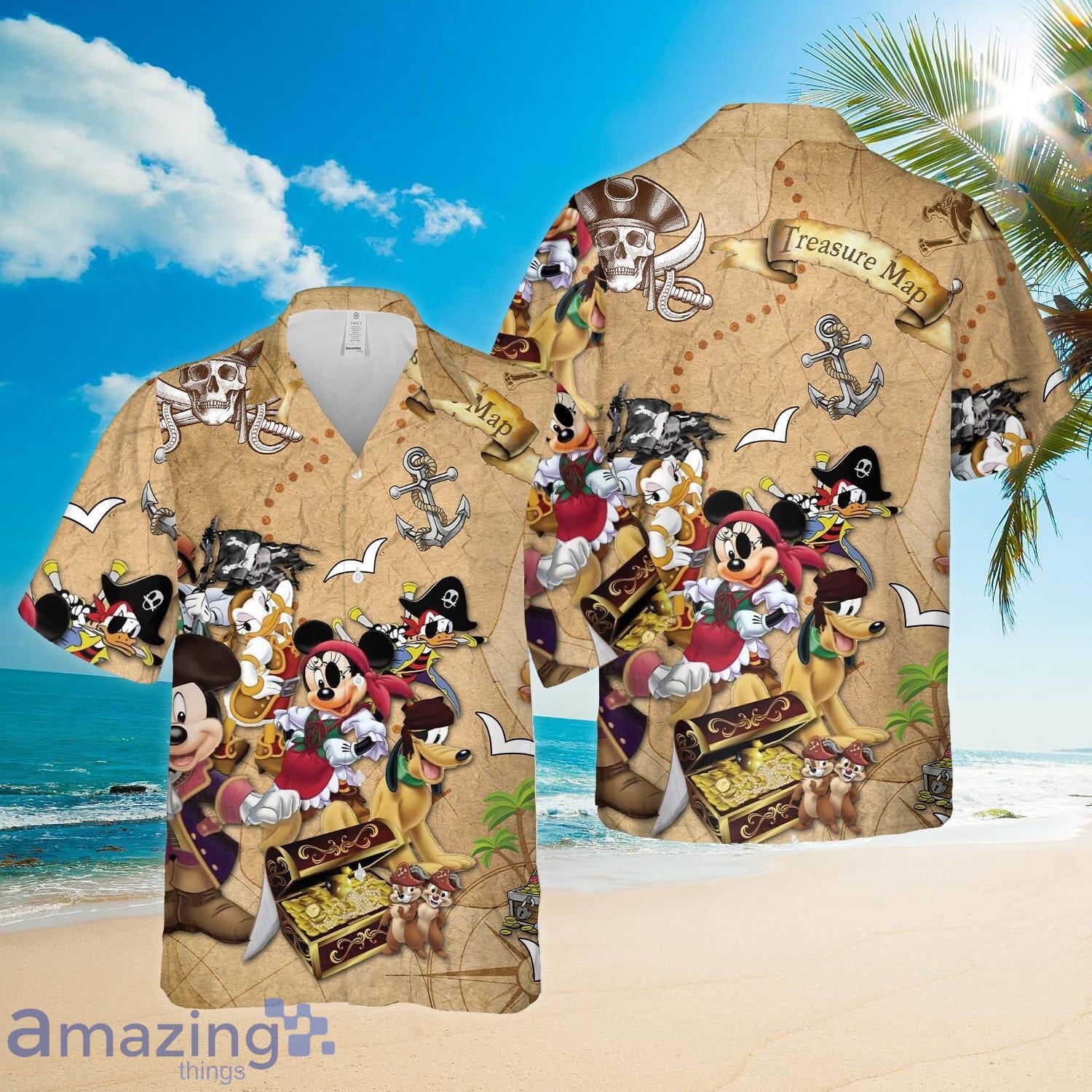 Retro Pirated Of The Caribbean Mickey And Friends Hawaiian Shirt