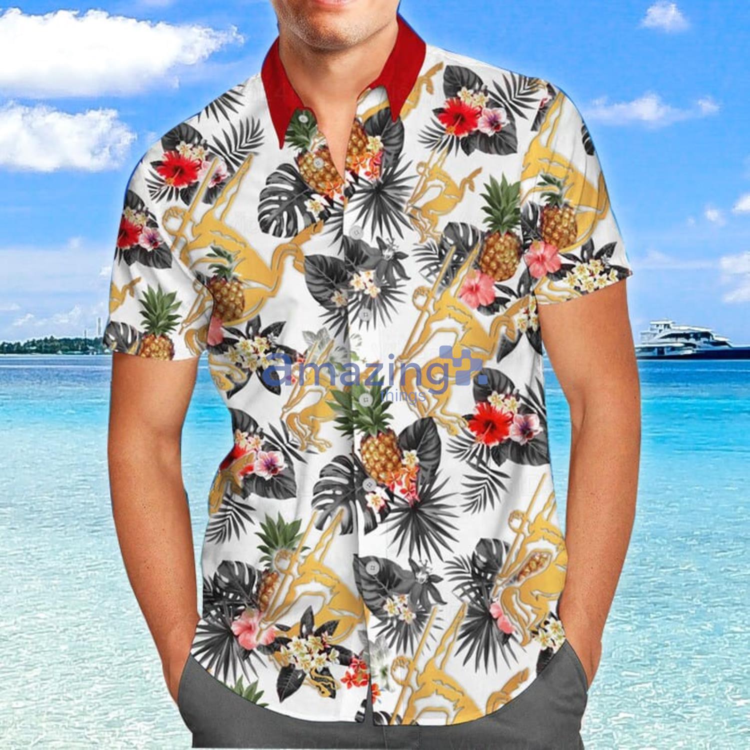 Rémy Martin Pineapple Tropical Flower Summer Gift Hawaiian Shirt And Shorts Product Photo 1