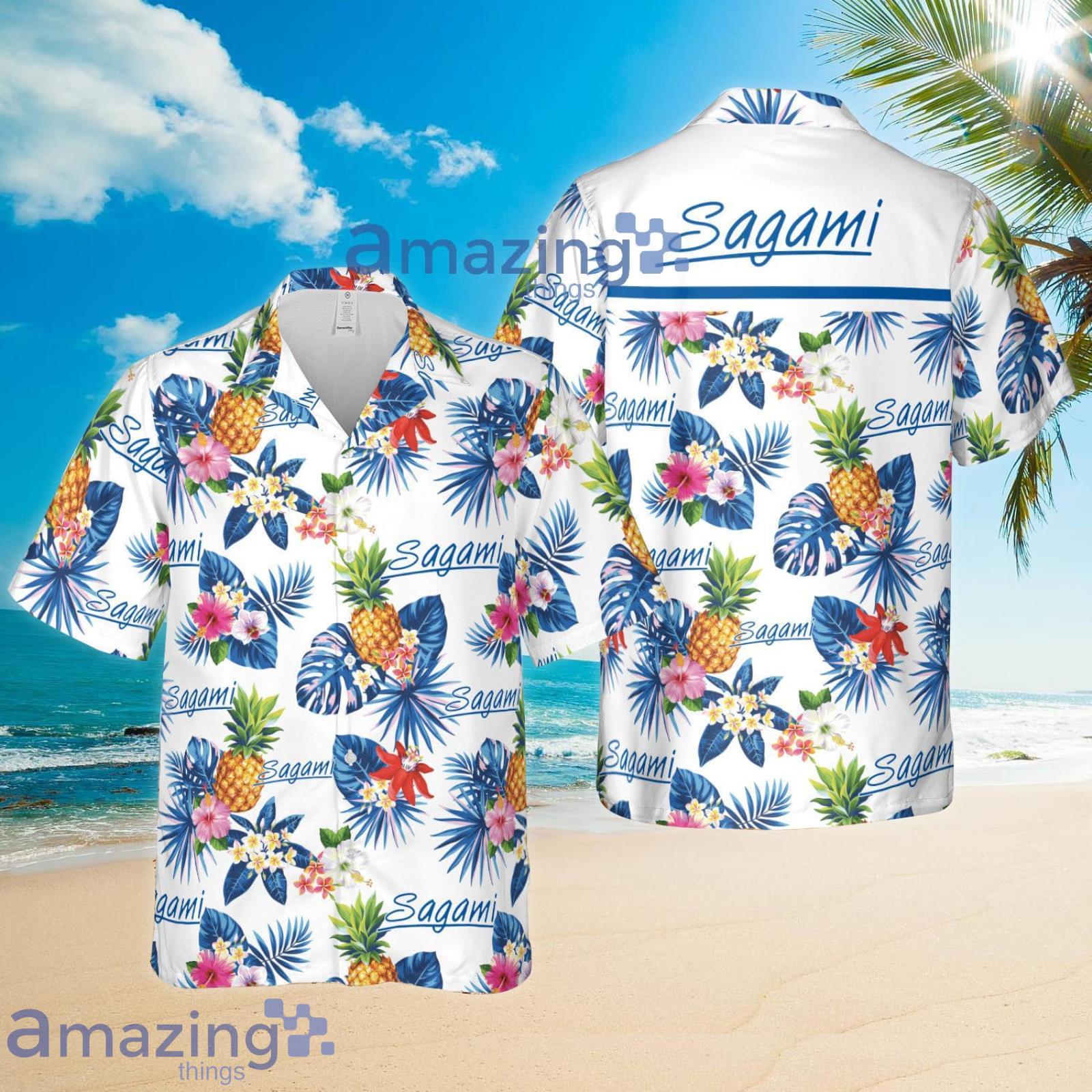 Sagami Condoms Pineapple Tropical Flower Summer Set Hawaiian Shirt And Shorts Product Photo 1