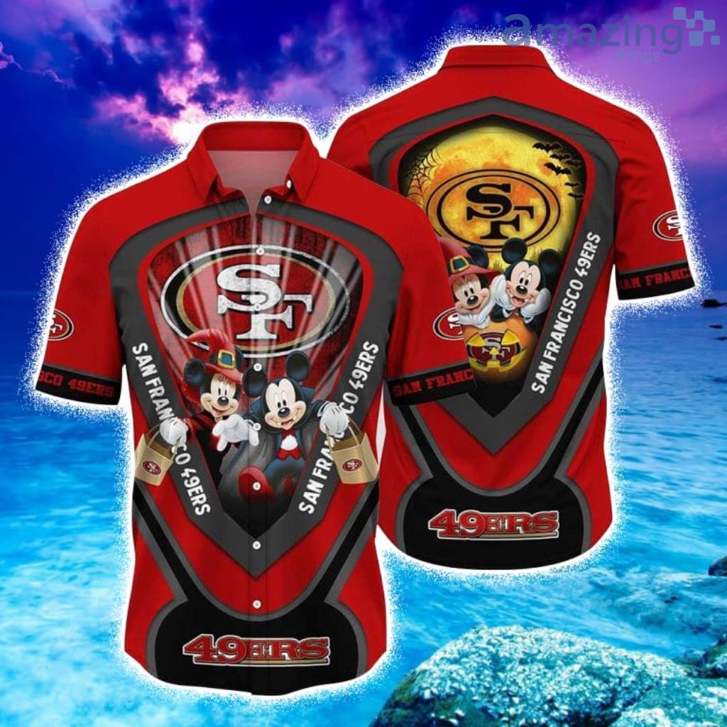 San Francisco 49Ers Mickey Mouse Hawaiian Shirt, 49Ers Logo Red