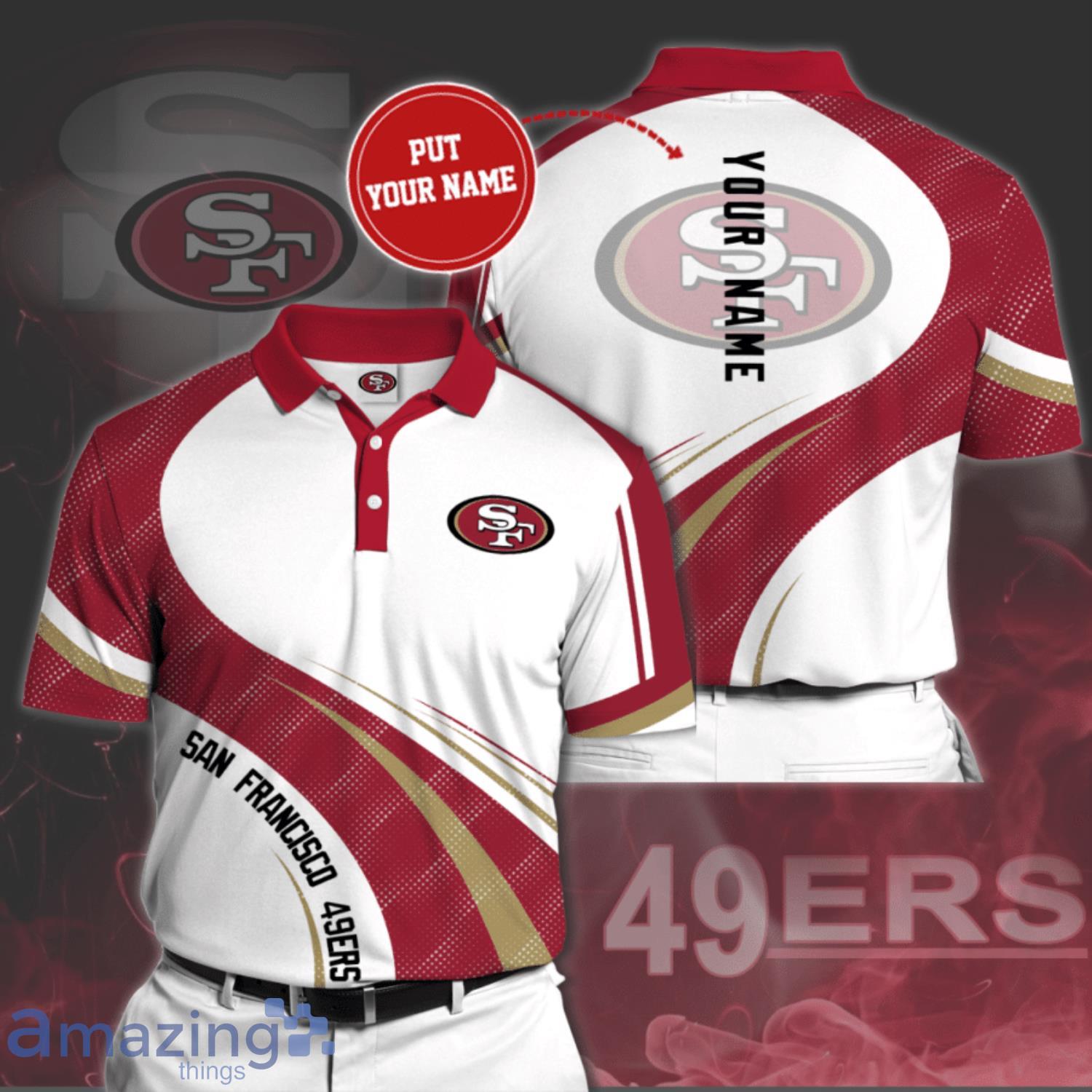 San Francisco 49Ers Professional Football Team White 3D Polo Shirt For Fans Product Photo 1