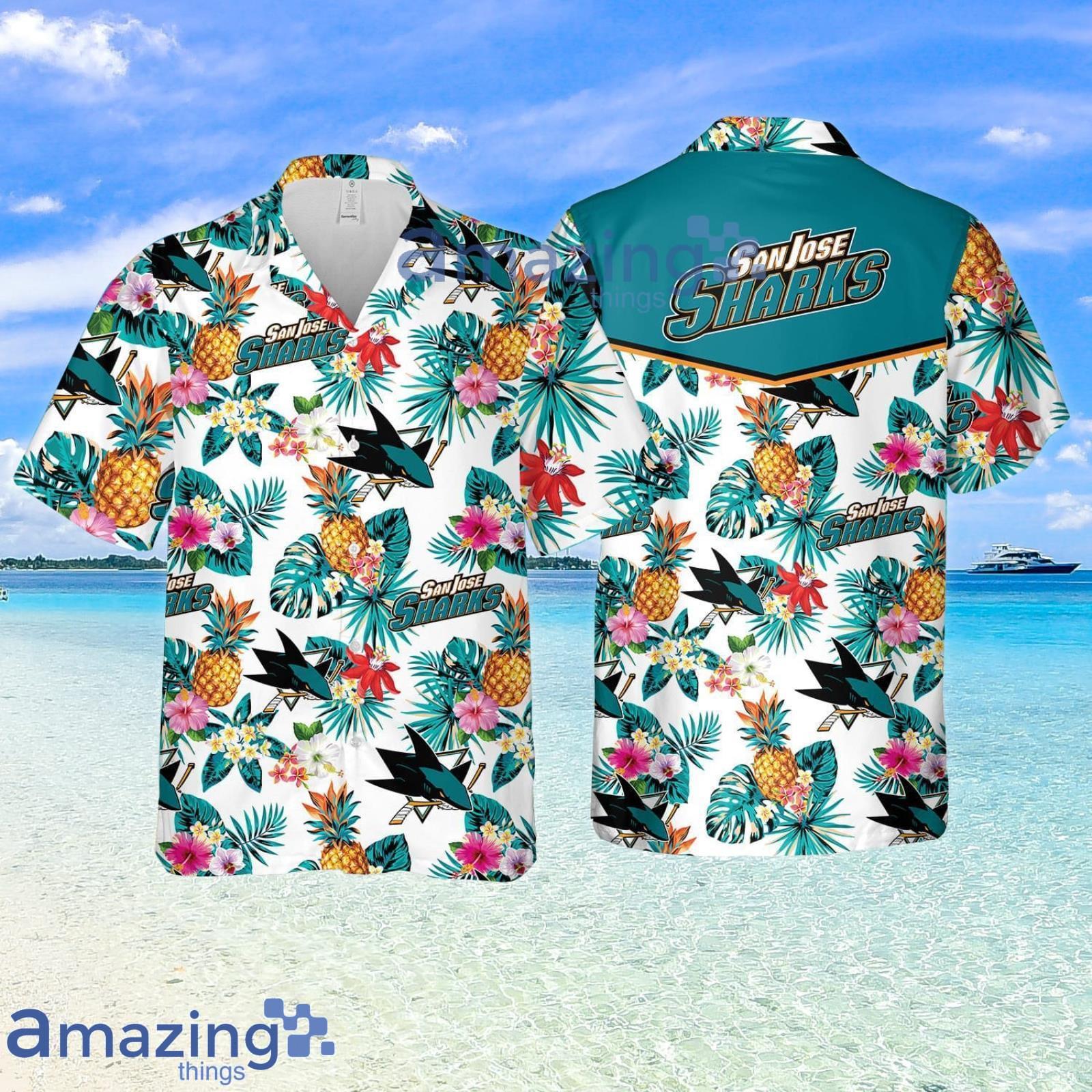 San Jose Sharks Logo Tropical Summer Hawaiian Shirt - Binteez