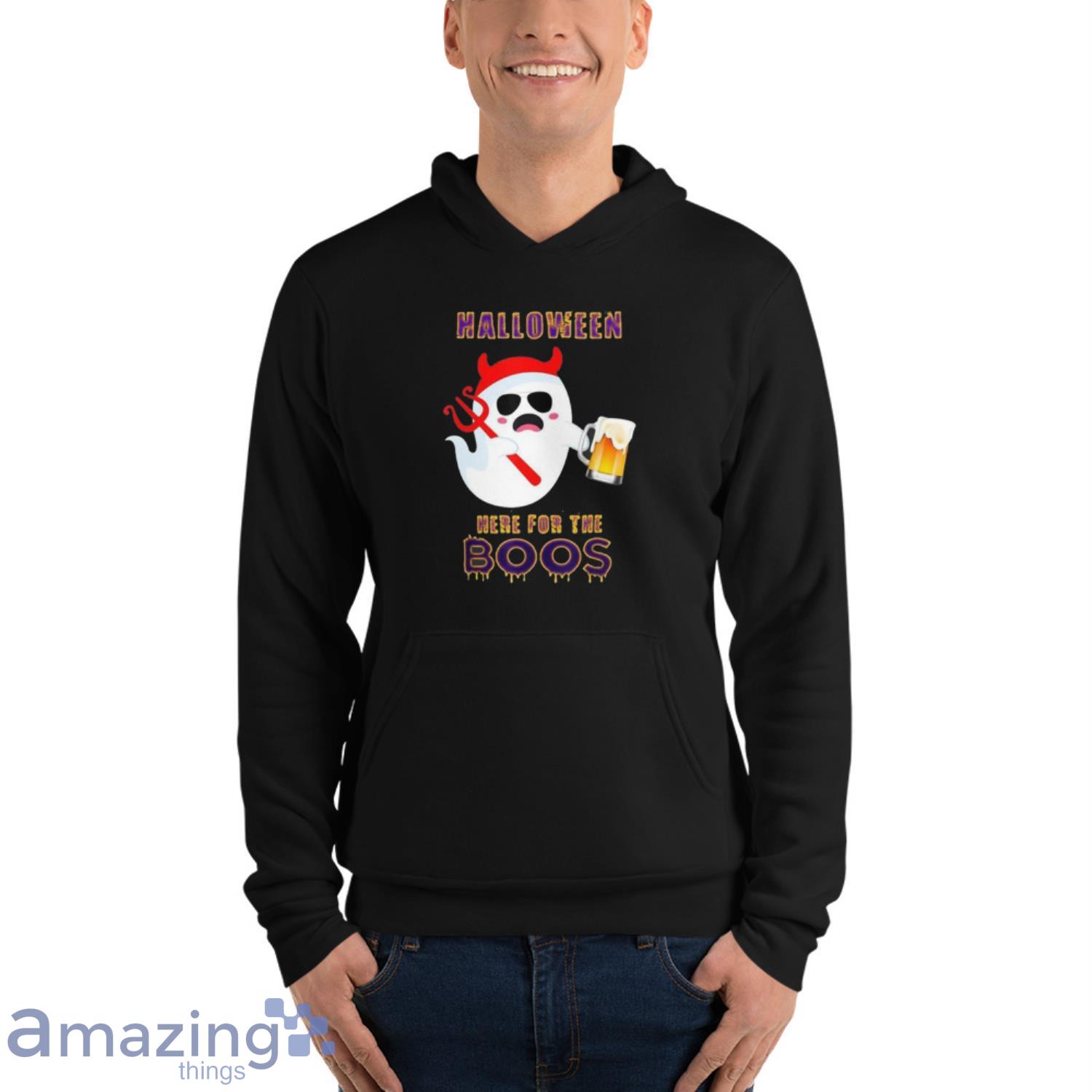 Satan Ghost Halloween here for the boos shirt image Satan Ghost Halloween here for the boos shirt - Unisex Fleece Pullover Hoodie