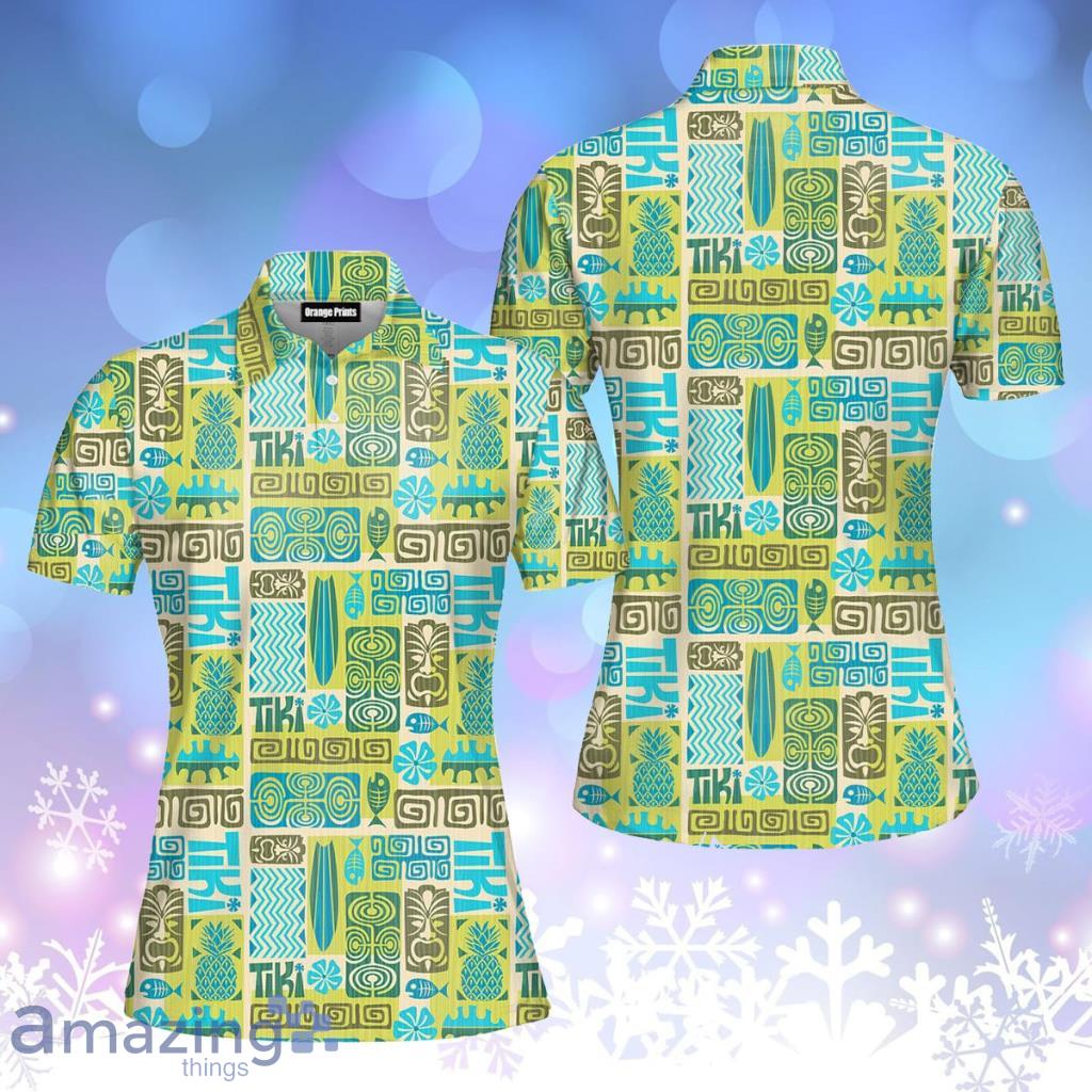 Sea Blue Seamless Pattern With Dolphins Polo Shirt  For Women - Sea Blue Seamless Pattern With Dolphins Polo Shirt  For Women