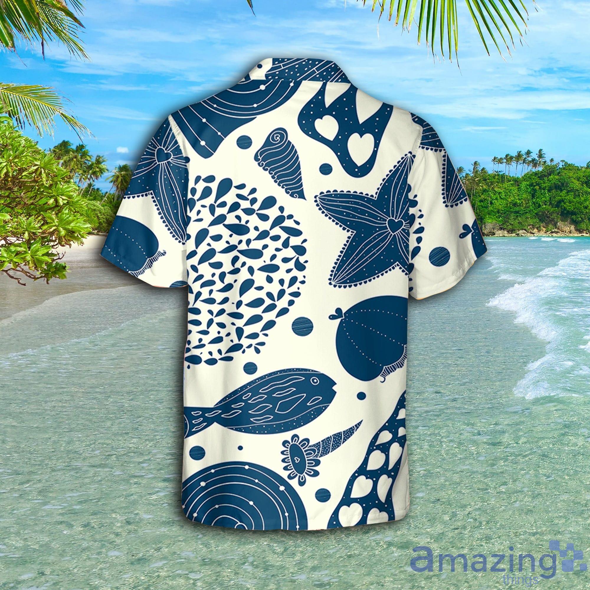 Sea Life Short Sleeve AOP Hawaiian Shirt For Summer image Sea Life Short Sleeve AOP Hawaiian Shirt For Summer Product Photo 3