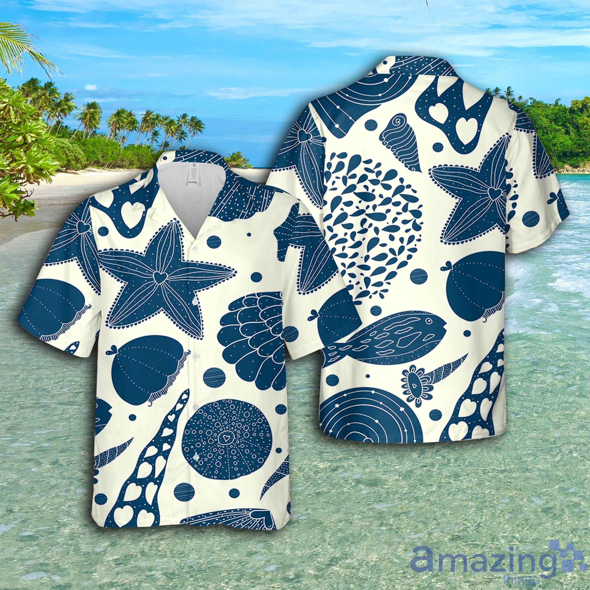 Sea Life Short Sleeve AOP Hawaiian Shirt For Summer Product Photo 1 Sea Life Short Sleeve AOP Hawaiian Shirt For Summer Product Photo 1