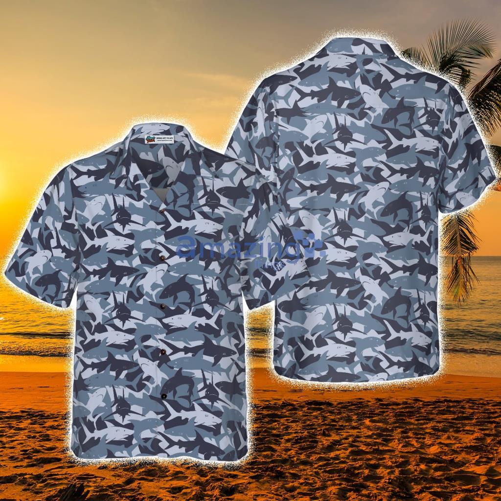 Shark Camouflage Tropical Hawaiian Shirt - Shark Camouflage Tropical Hawaiian Shirt Shark Camouflage Tropical Hawaiian Shirt - Shark Camouflage Tropical Hawaiian Shirt