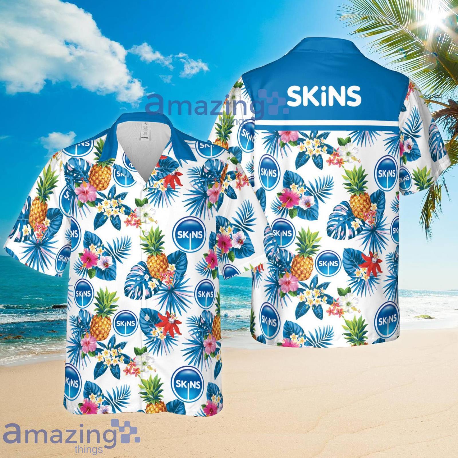 Skins Condoms Pineapple Tropical Flower Summer Set Hawaiian Shirt And Shorts Product Photo 1