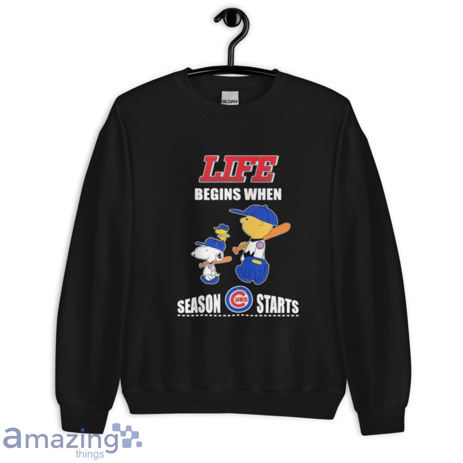 Snoopy And Charlie Browns Chicago Cubs Life Begins When Season Starts shirt image Snoopy And Charlie Browns Chicago Cubs Life Begins When Season Starts shirt - Unisex Crewneck Sweatshirt