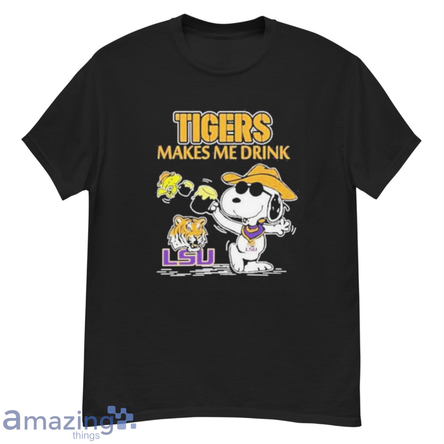 Snoopy And Woodstock Lsu Tigers Makes Me Drinks Shirt