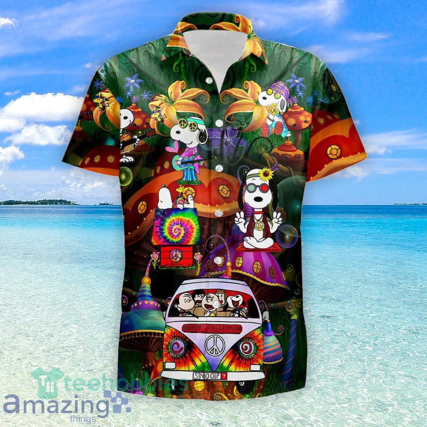 Snoopy Hippie Hawaii Summer Hawaiian Shirt And Short Product Photo 1