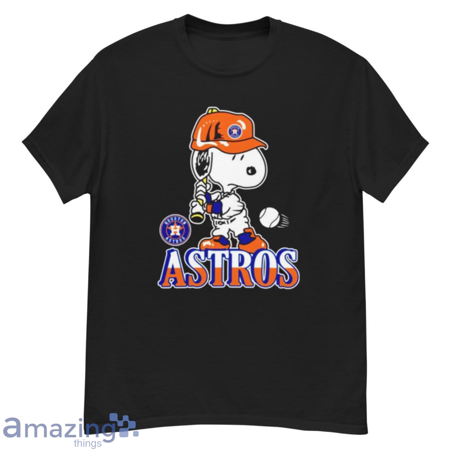 Snoopy Playing Baseball Houston Astros Shirt - High-Quality
