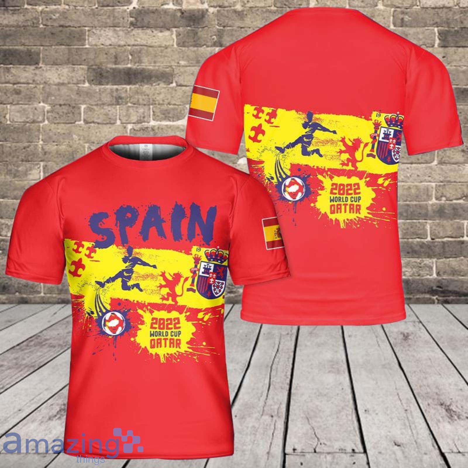 Spain Football World Cup 2022 3D T-Shirt Product Photo 1