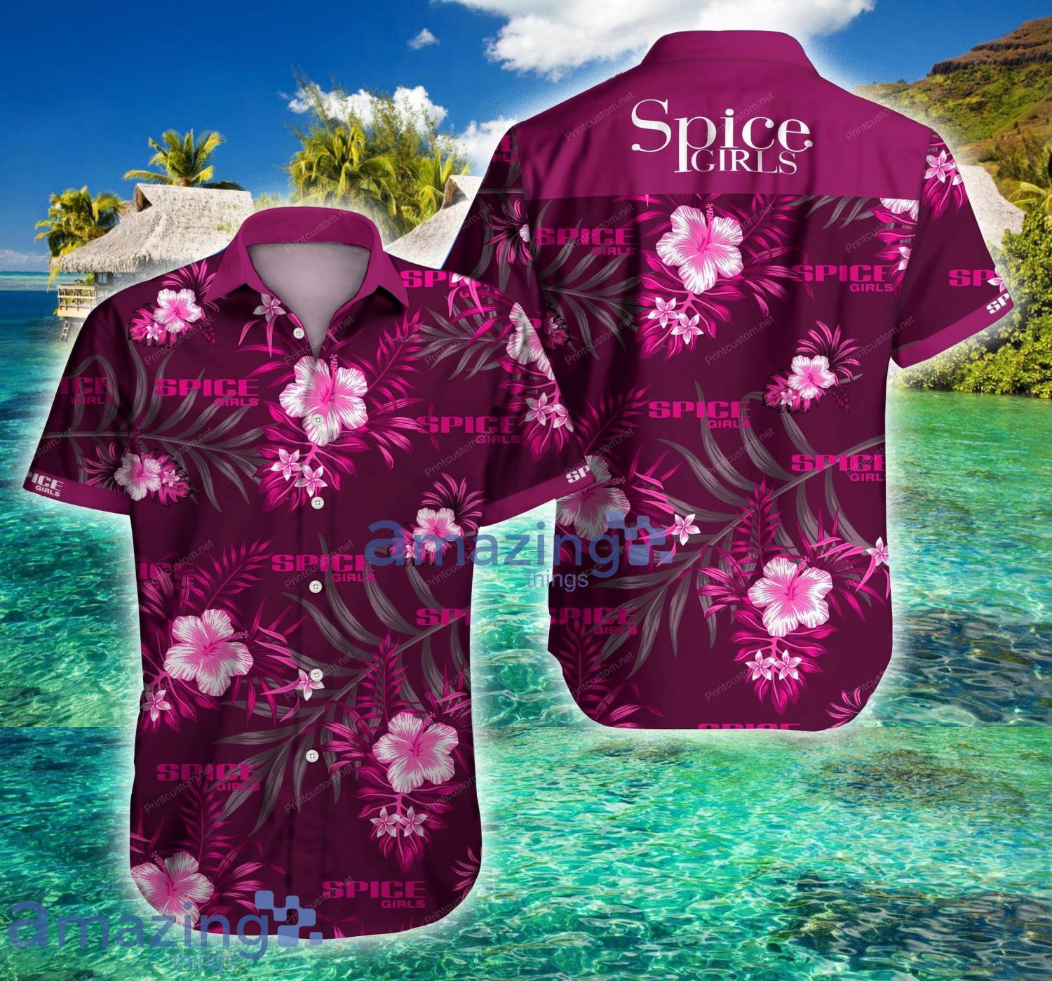 Spice Girl Tropical Short Sleeve Hawaiian Shirt For Men And Women Product Photo 1