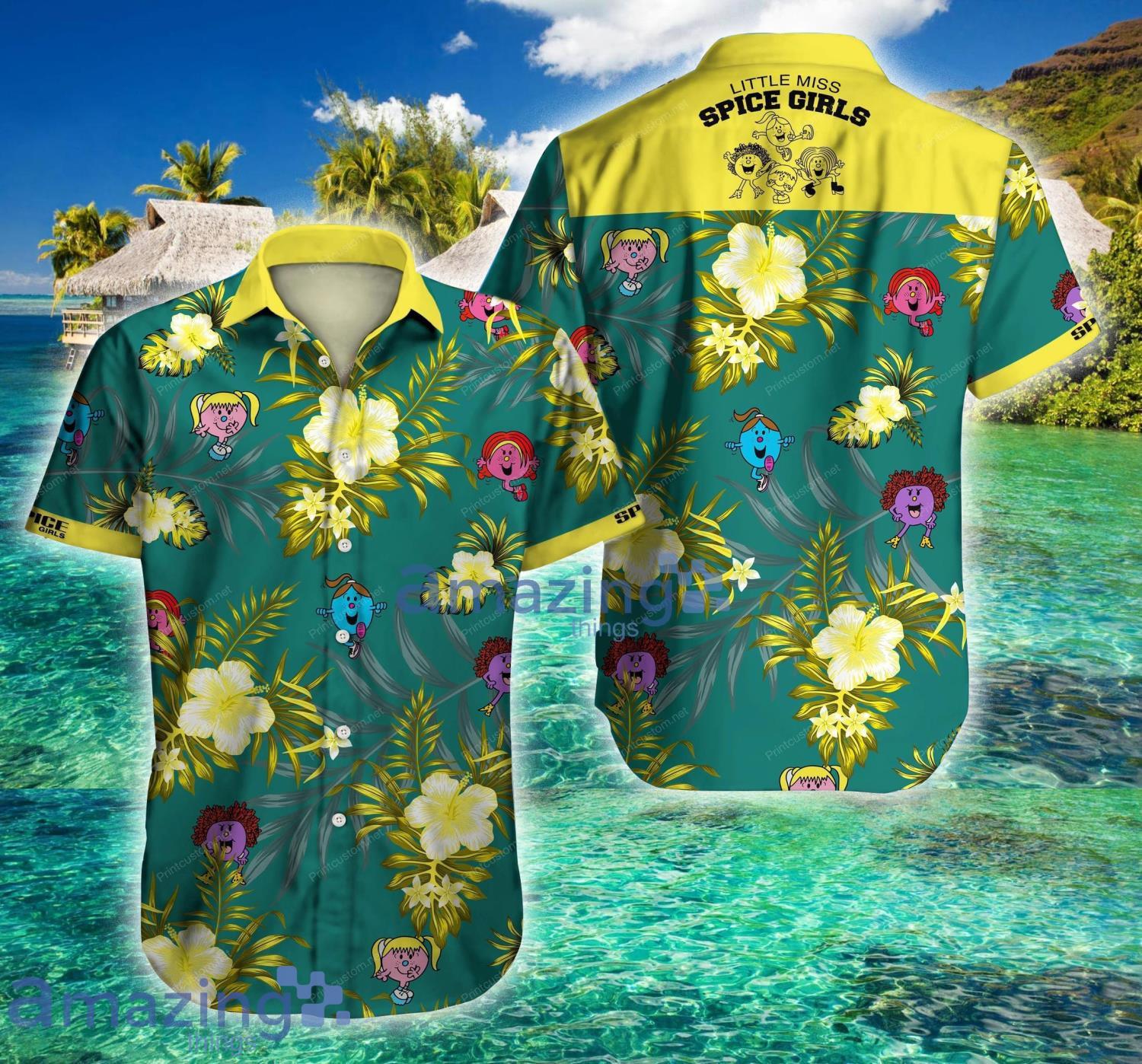 Spice Girls Summer Tropical Short Sleeve GreenHawaiian Shirt For Men And Women Product Photo 1