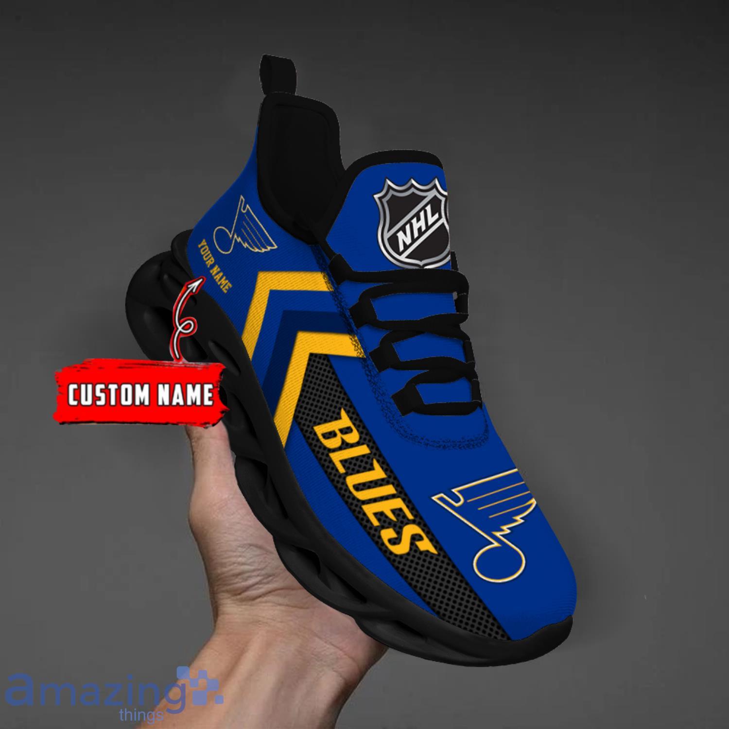 St. Louis Blues Custom Name Men And Women Max Soul Shoes Running Sneakers