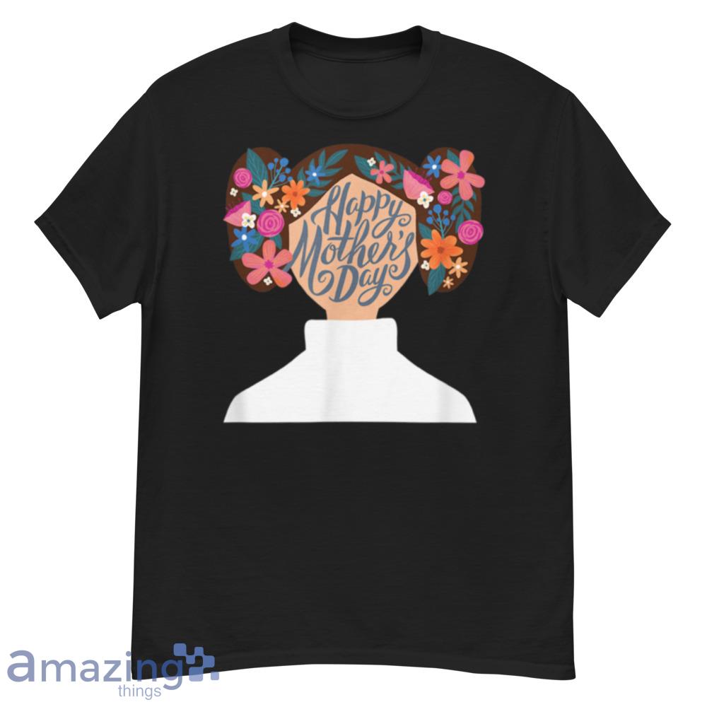 Star Wars Princess Leia Florals Happy Mother's Day T-Shirt - star-wars-princess-leia-florals-happy-mother's-day-t-shirt-1