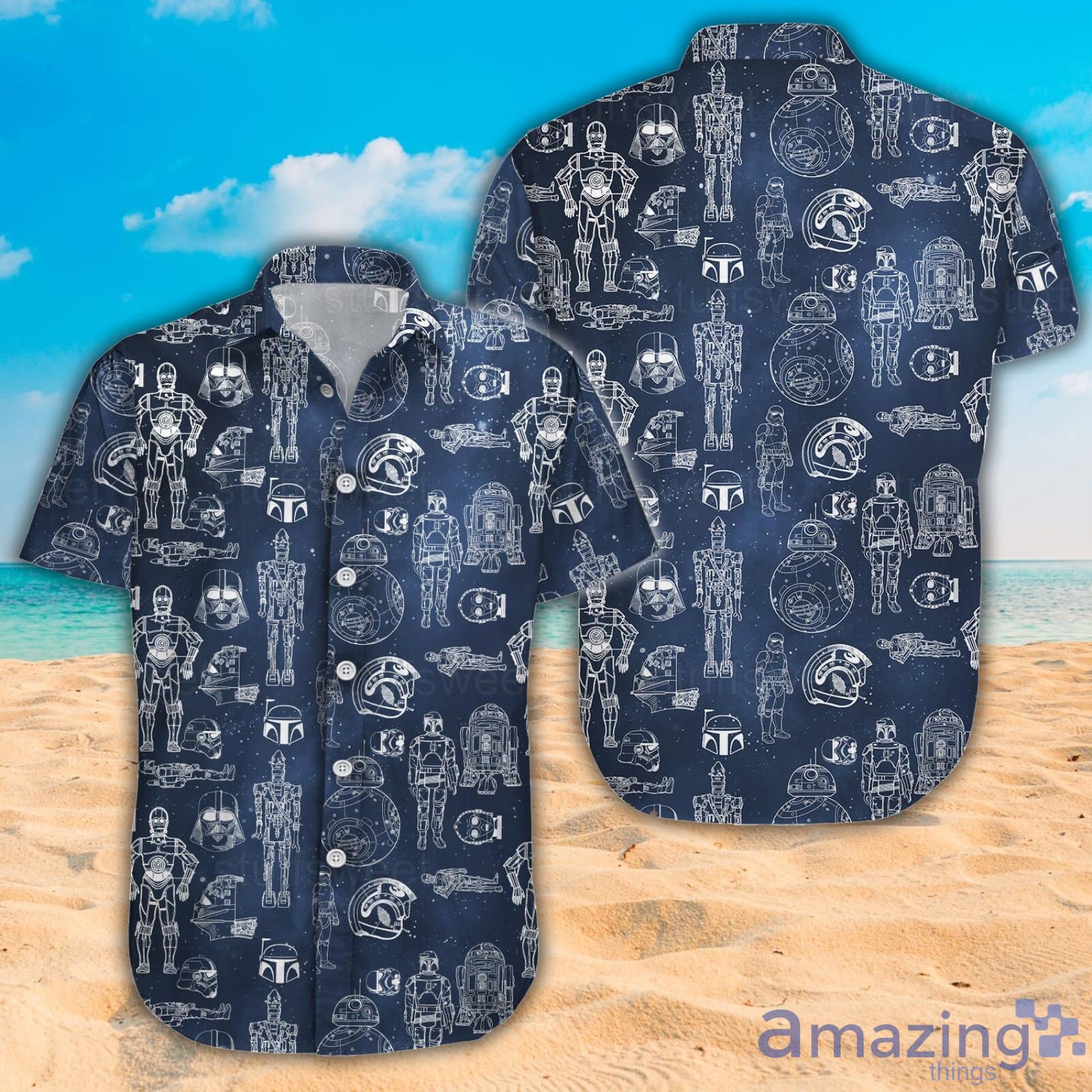 S.W Characters Collection Art Hawaiian Shirt and Beach Short