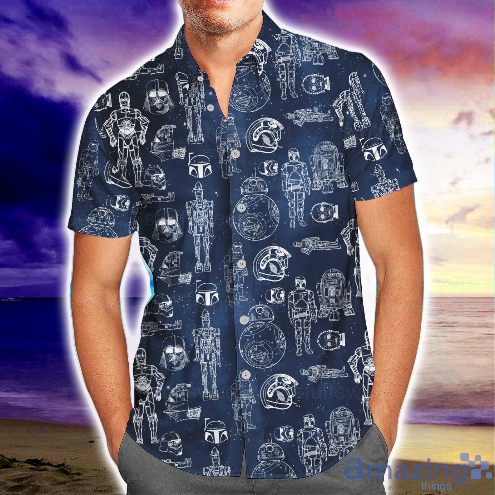 S.W Characters Collection Art Hawaiian Shirt and Beach Short