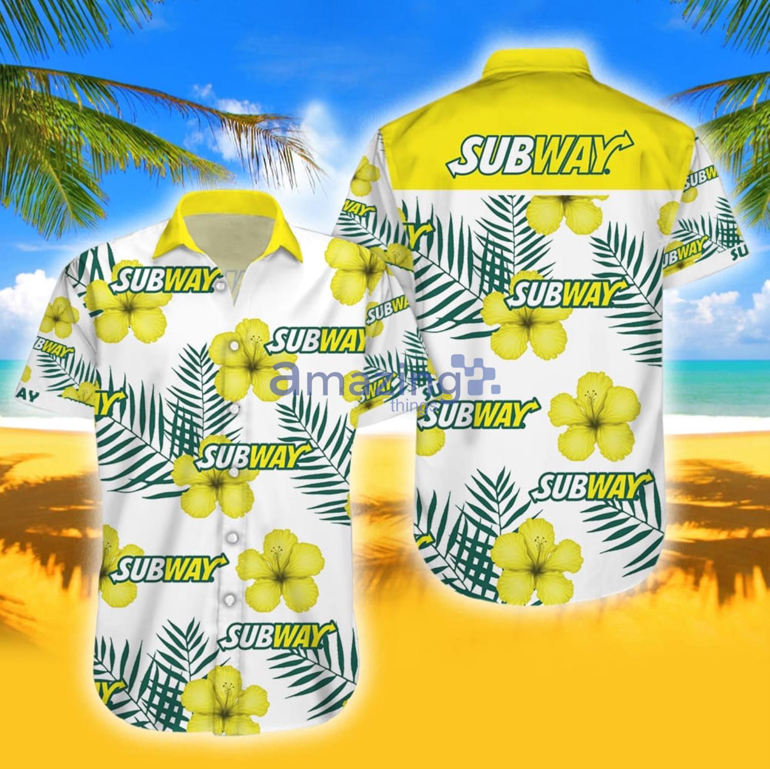Subway Unisex Tropical Aloha Combo Hawaiian Shirt And Shorts Gift For Summer image Subway Unisex Tropical Aloha Combo Hawaiian Shirt And Shorts Gift For Summer Product Photo 3