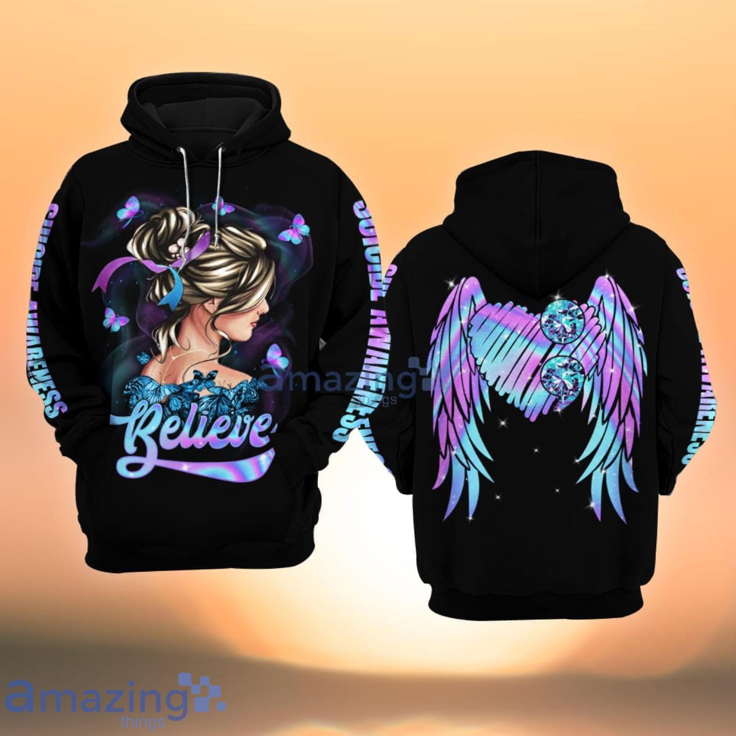 Suicide Awareness Believe Girl All Over Print 3D Hoodie Product Photo 1