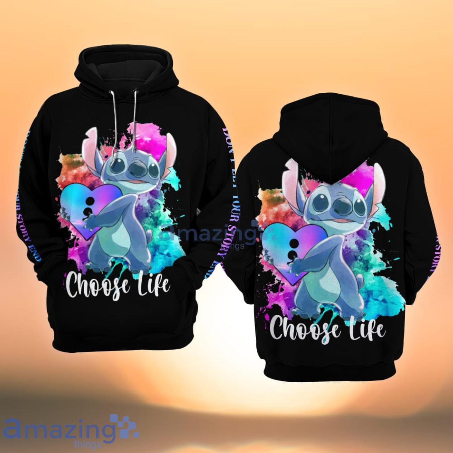 Suicide Awareness Choose Life Stitch All Over Print 3D Hoodie Product Photo 1