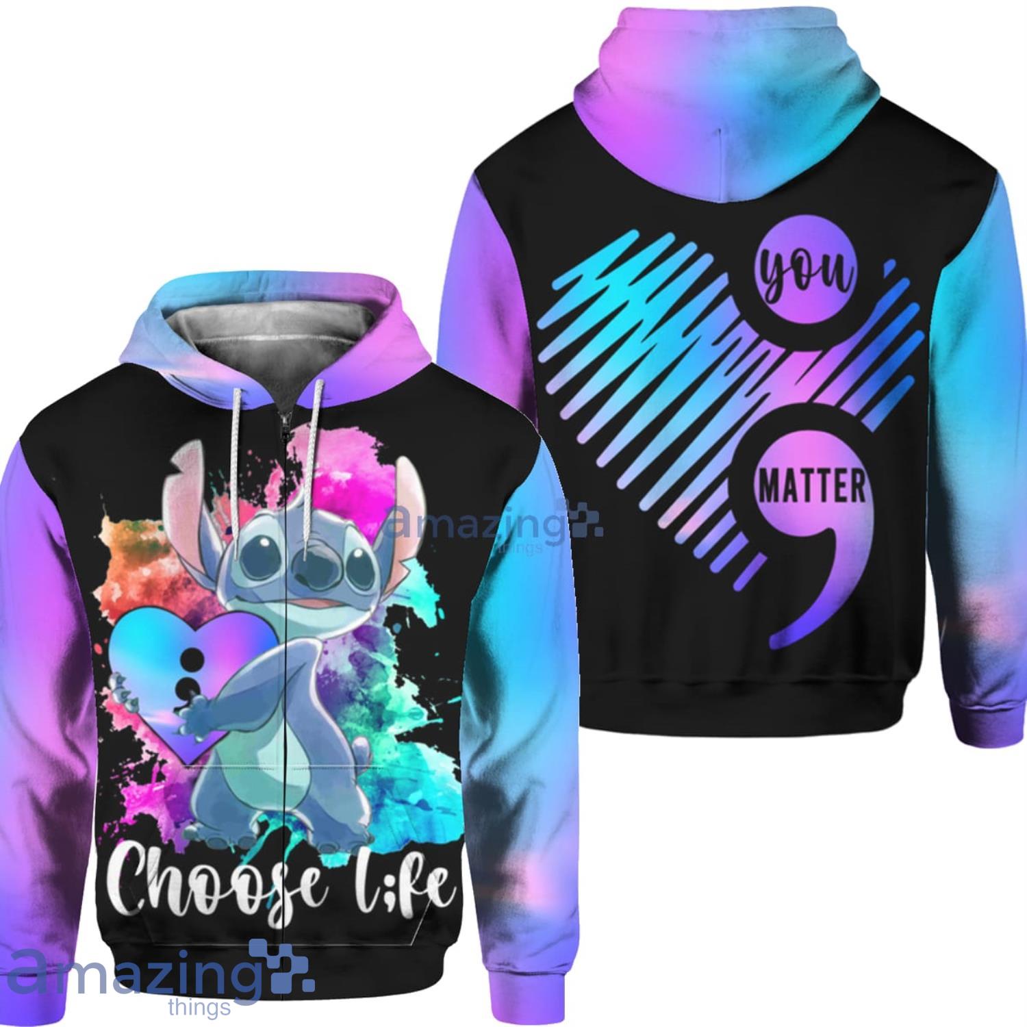 Suicide Awareness Choose Life Stitch You Matter All Over Print 3D Hoodie Product Photo 1 Suicide Awareness Choose Life Stitch You Matter All Over Print 3D Hoodie Product Photo 1