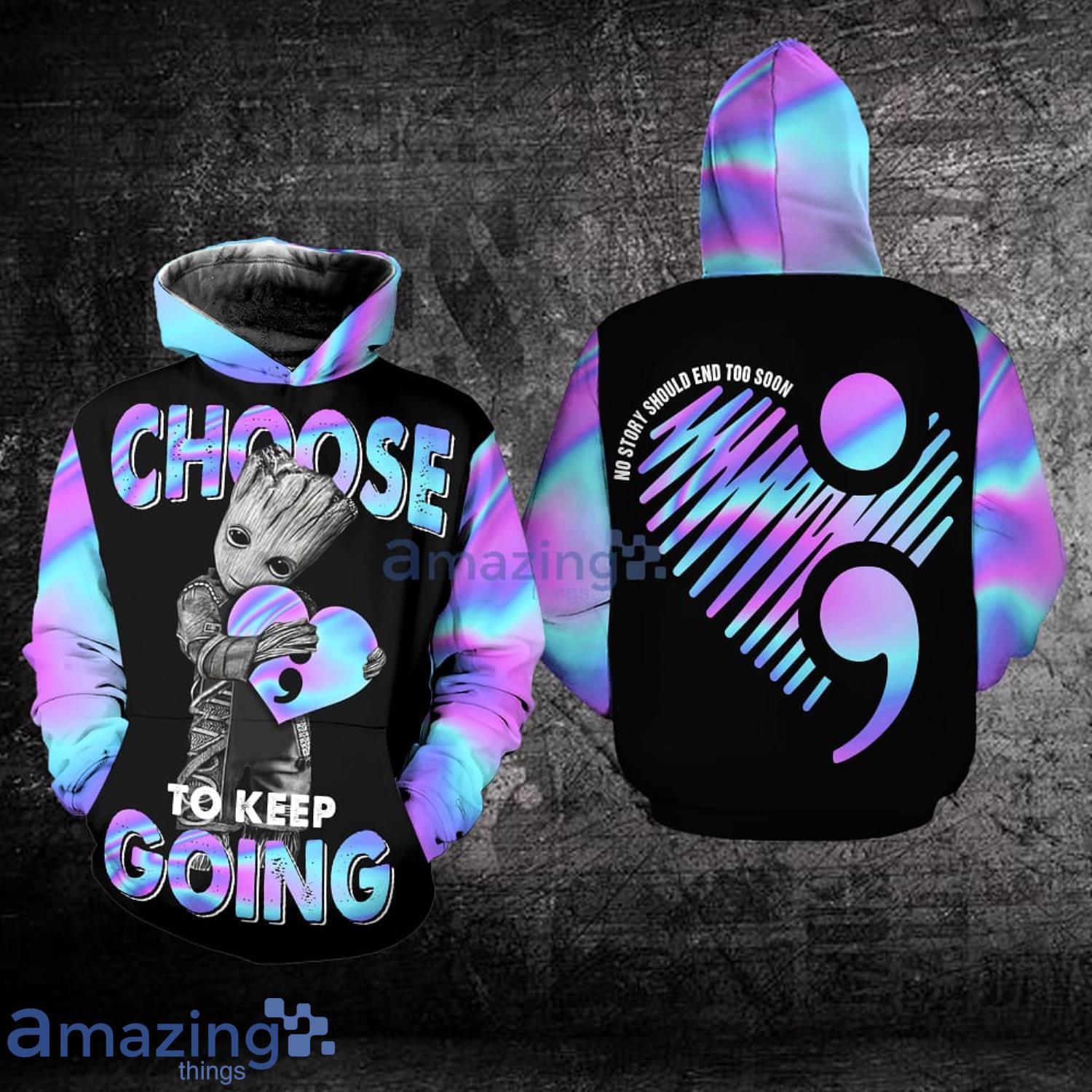 Suicide Awareness Choose  To Keep Going All Over Print 3D Hoodie Product Photo 1